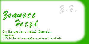 zsanett hetzl business card